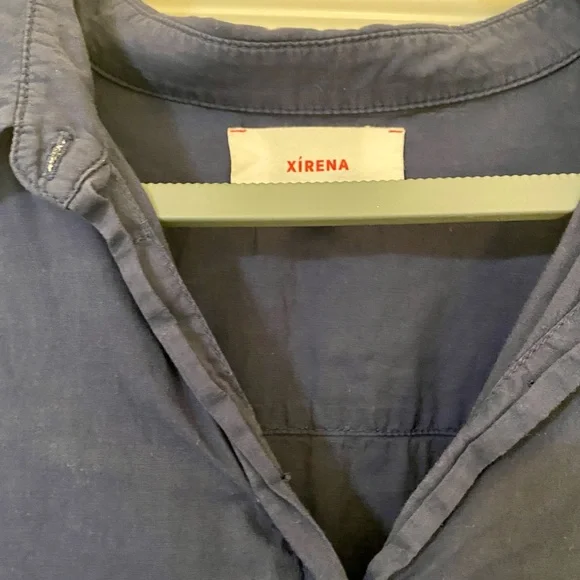 XIRENA cotton channing shirt in navy short sleeve XL - Picture 7 of 12